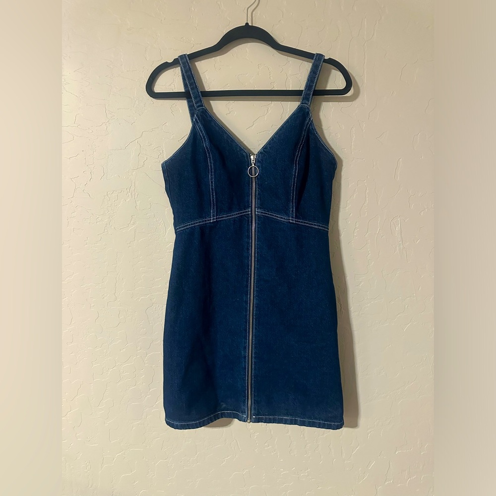 Topshop size 6 Jean zipper dress
